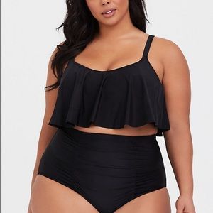 Torrid Black Flounce Bikini Top 2X